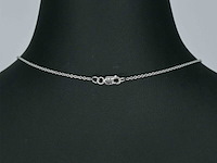 Gouden druppelvormige hanger en collier vol met diamanten - afbeelding 5 van  9