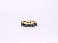 Gouden dubbele eternity ring met zwarte diamanten - afbeelding 8 van  11