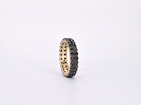Gouden dubbele eternity ring met zwarte diamanten - afbeelding 10 van  11