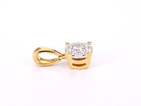 Gouden entourage hanger met briljant geslepen diamanten, excl. ketting - afbeelding 5 van  8
