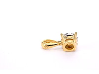 Gouden entourage hanger met briljant geslepen diamanten, excl. ketting - afbeelding 6 van  8
