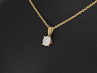 Gouden entourage hanger met briljant geslepen diamanten - afbeelding 4 van  7