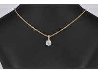 Gouden entourage hanger met briljant geslepen diamanten - afbeelding 2 van  5