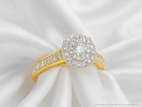 Gouden entourage ring briljant 1.00 ct - afbeelding 3 van  8
