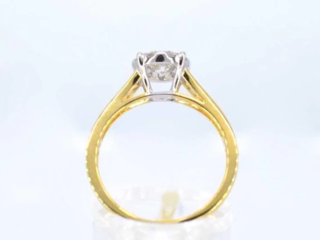 Gouden entourage ring briljant 1.00 ct - afbeelding 6 van  8