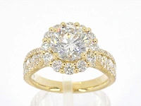 Gouden entourage ring briljant 2.00 ct
