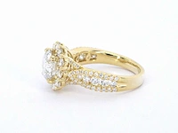 Gouden entourage ring briljant 2.00 ct - afbeelding 4 van  9