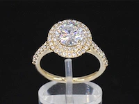 Gouden entourage ring briljant