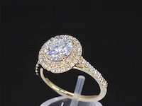 Gouden entourage ring briljant - afbeelding 5 van  11