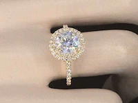 Gouden entourage ring briljant - afbeelding 11 van  11