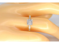 Gouden entourage ring diamant - afbeelding 2 van  6