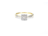Gouden entourage ring diamant - afbeelding 3 van  6