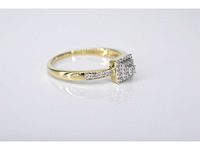 Gouden entourage ring diamant - afbeelding 4 van  6