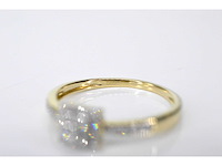 Gouden entourage ring diamant - afbeelding 5 van  6