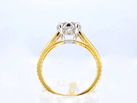 Gouden entourage ring met briljant geslepen diamanten van 1.00 carat - afbeelding 4 van  7