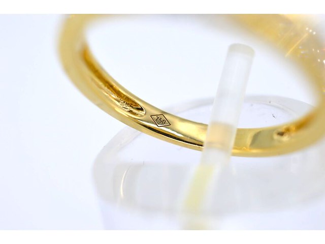 Gouden entourage ring met briljant geslepen diamanten van 1.00 carat - afbeelding 6 van  7