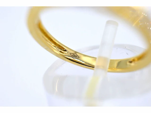 Gouden entourage ring met briljant geslepen diamanten van 1.00 carat - afbeelding 6 van  6