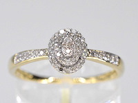 Gouden entourage ring met diamanten - afbeelding 1 van  6