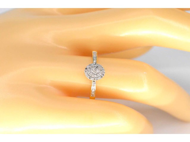 Gouden entourage ring met diamanten - afbeelding 2 van  6