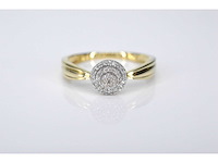 Gouden entourage ring met diamanten - afbeelding 4 van  6