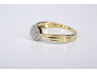 Gouden entourage ring met diamanten - afbeelding 5 van  6