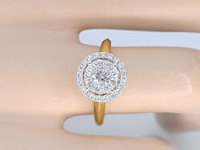 Gouden entourage ring met diamanten - afbeelding 4 van  11