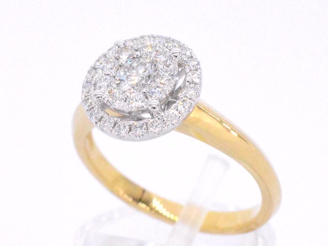 Gouden entourage ring met diamanten - afbeelding 5 van  11