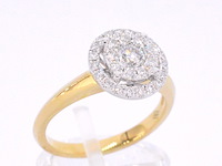 Gouden entourage ring met diamanten - afbeelding 6 van  11