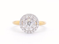 Gouden entourage ring met diamanten - afbeelding 8 van  11