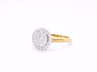 Gouden entourage ring met diamanten - afbeelding 10 van  11