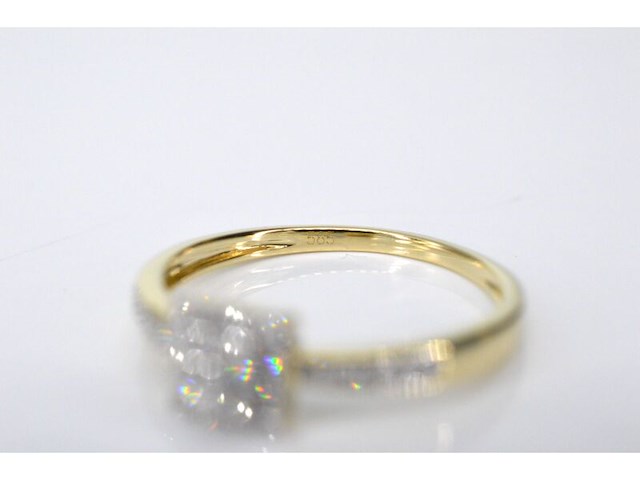 Gouden entourage ring met diamanten - afbeelding 5 van  7
