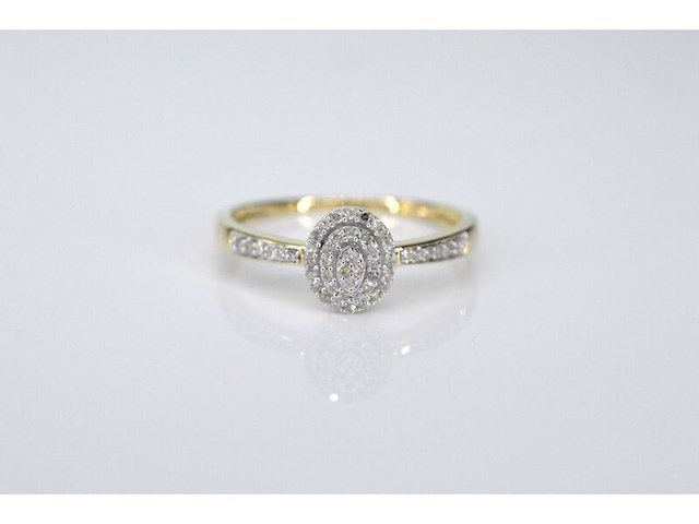 Gouden entourage ring met diamanten - afbeelding 3 van  7