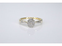 Gouden entourage ring met diamanten - afbeelding 3 van  7