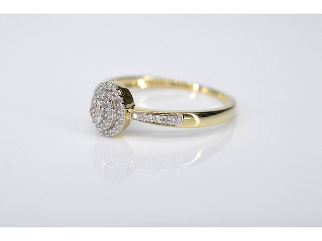 Gouden entourage ring met diamanten - afbeelding 4 van  7