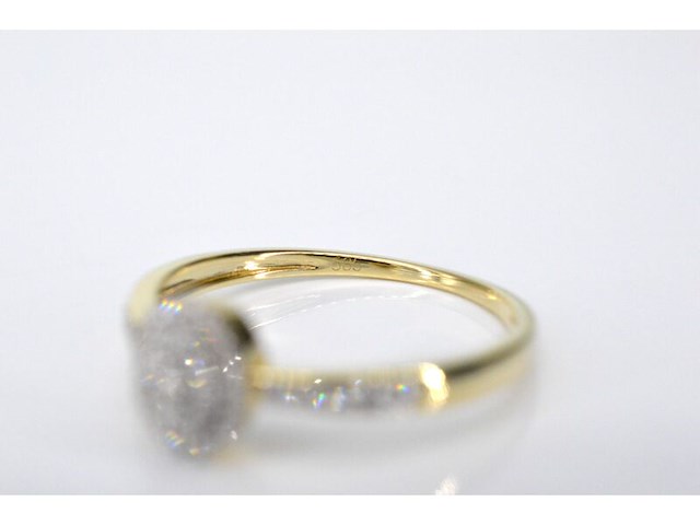 Gouden entourage ring met diamanten - afbeelding 5 van  7