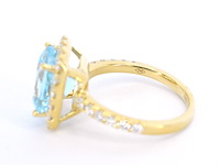 Gouden entourage ring met natuurlijke topaas en diamanten - afbeelding 11 van  11