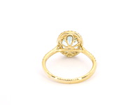 Gouden entourage ring met ovaal geslepen topaas - afbeelding 9 van  11