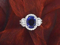 Gouden entourage ring saffier diamant