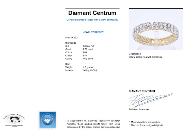 Gouden eternity ring met diamanten - afbeelding 3 van  10