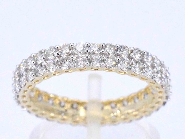 Gouden eternity ring met diamanten - afbeelding 1 van  9