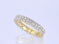 Gouden eternity ring met diamanten - afbeelding 4 van  9