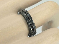 Gouden eternity ring met zwarte diamanten - zwart rhodium - afbeelding 2 van  7