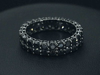 Gouden eternity ring met zwarte diamanten - zwart rhodium - afbeelding 4 van  7