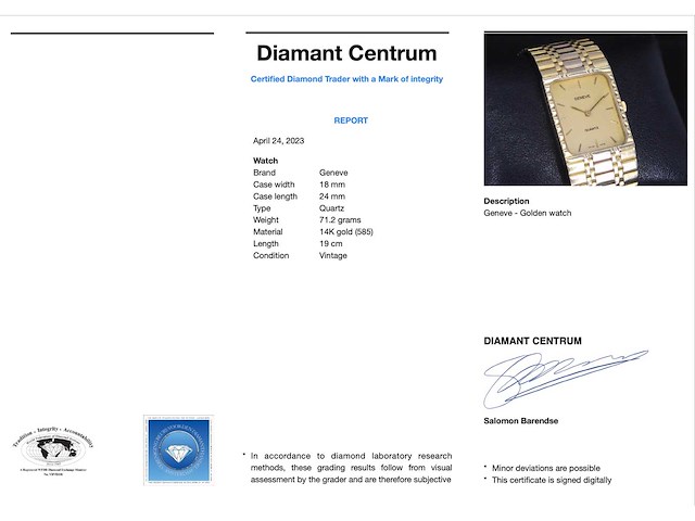 Gouden geneve dames horloge - afbeelding 2 van  5