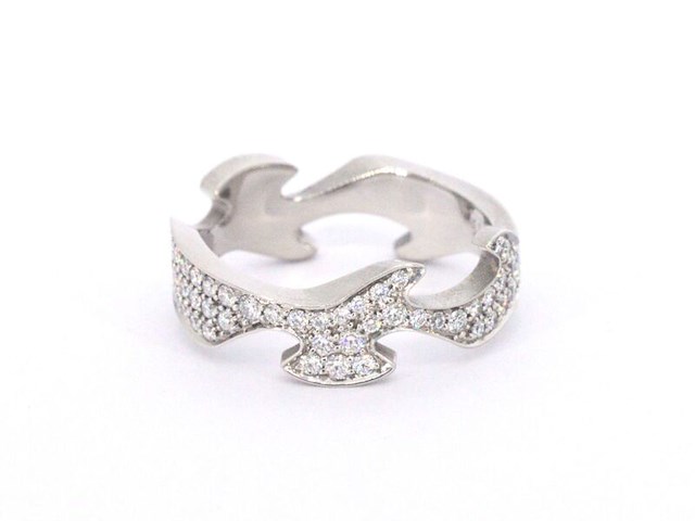Gouden george jensen fusion 3pcs ring met diamanten - afbeelding 6 van  10