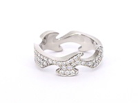 Gouden george jensen fusion 3pcs ring met diamanten - afbeelding 6 van  10