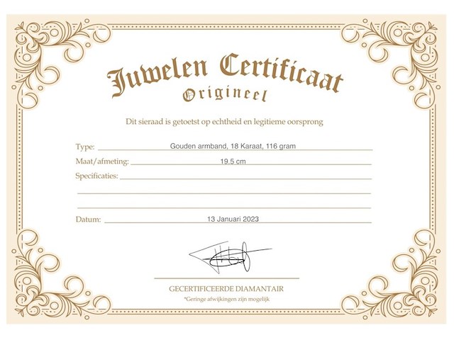Gouden gevlochten armband zeer groot uitgevoerd - afbeelding 3 van  5