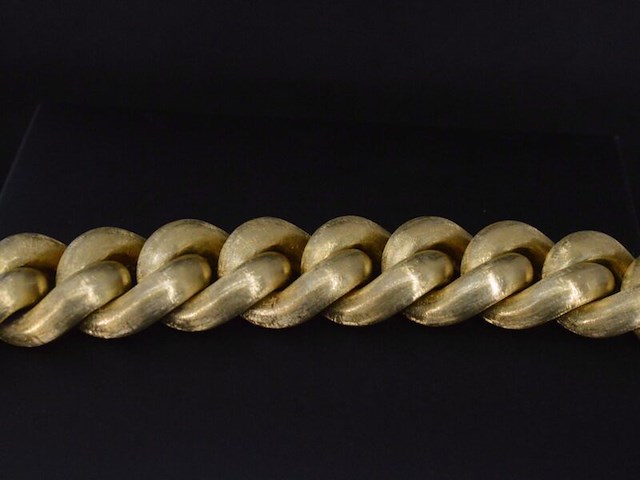 Gouden gevlochten armband zeer groot uitgevoerd - afbeelding 4 van  5