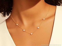 Gouden halscollier met natuurlijke diamanten - afbeelding 2 van  8