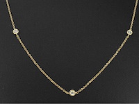 Gouden halscollier met natuurlijke diamanten - afbeelding 1 van  8